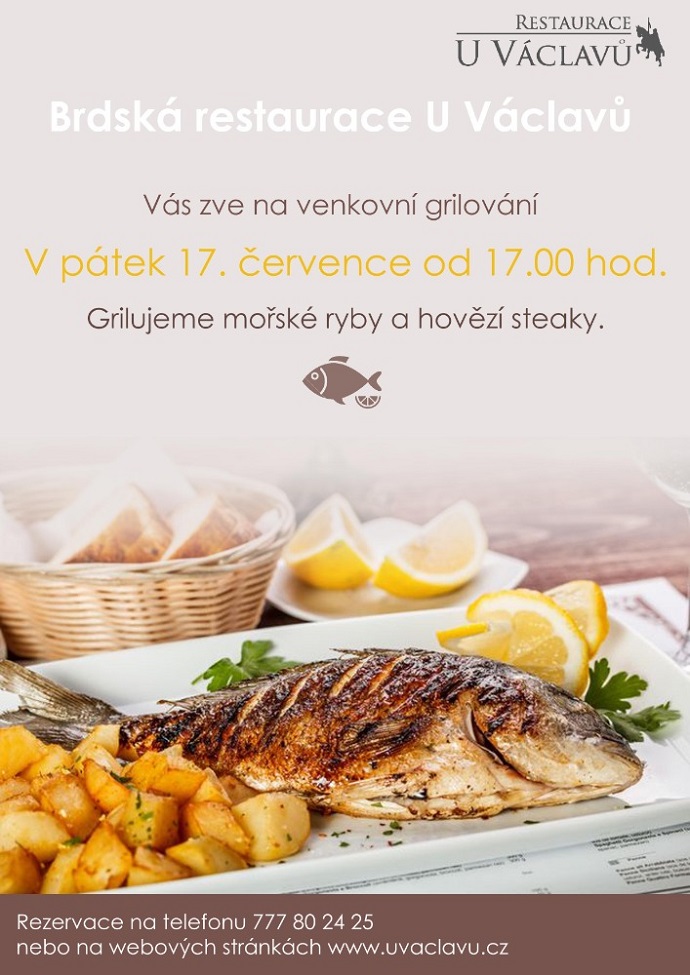 Grilování mořských ryb a hovězích stejků